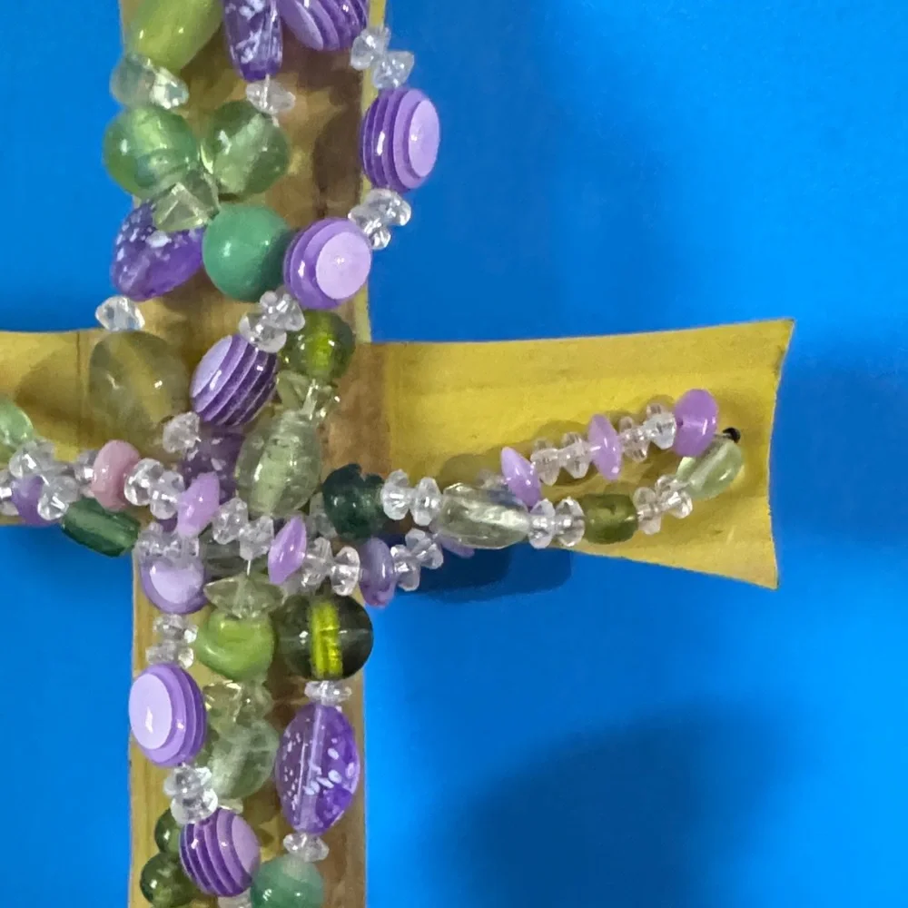 Beautiful handmade Beaded Cross Wall Decor